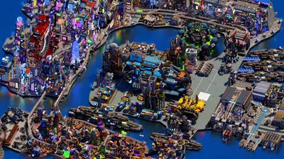 Player-built structures in a voxel building game