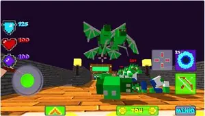 Lovely Craft voxel world gameplay with a blocky character and HUD